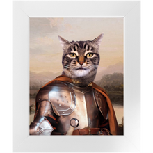 Load image into Gallery viewer, Knight In Brown Satin - Renaissance Inspired Custom Pet Portrait Framed Satin Paper Print