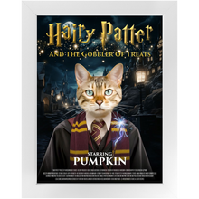 Load image into Gallery viewer, HAIRY PATTER Movie Poster - Harry Potter Inspired Custom Pet Portrait Framed Satin Paper Print