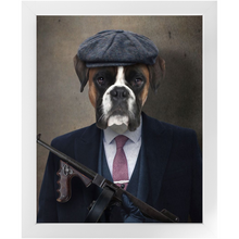 Load image into Gallery viewer, Big Jobs - Peaky Blinders & Gangster Inspired Custom Pet Portrait Framed Satin Paper Print