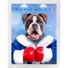 Load image into Gallery viewer, Underdog- Boxing & Sports Inspired Custom Pet Portrait Framed Satin Paper Print