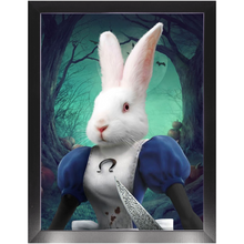 Load image into Gallery viewer, Malice In Chains - Evil Alice and Alice in Wonderland Inspired Custom Pet Portrait Framed Satin Paper Print