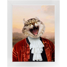 Load image into Gallery viewer, Earl E. Riser - Renaissance Inspired Custom Pet Portrait Framed Satin Paper Print
