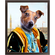 Load image into Gallery viewer, The Venice Menace - Royalty & Renaissance Inspired Custom Pet Portrait Framed Satin Paper Print