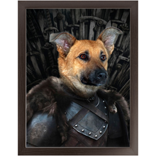 Load image into Gallery viewer, Snow Doubt - Game Of Thrones Inspired Custom Pet Portrait Framed Satin Paper Print