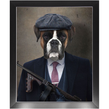 Load image into Gallery viewer, Big Jobs - Peaky Blinders & Gangster Inspired Custom Pet Portrait Framed Satin Paper Print