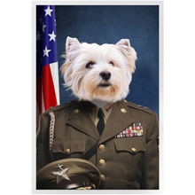Load image into Gallery viewer, GENERAL I. ZING - Military General Inspired Custom Pet Portrait Framed Satin Paper Print