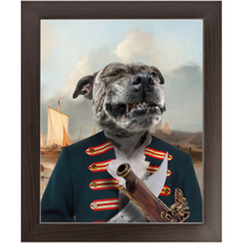 Load image into Gallery viewer, The Squashbuckler - Swashbuckler & Pirate Inspired Custom Pet Portrait Framed Satin Paper Print