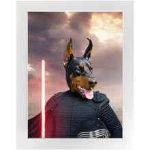 Load image into Gallery viewer, Bark Lord - Kylo Ren & Star Wars Inspired Custom Pet Portrait Framed Satin Paper Print