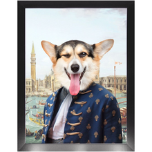 Load image into Gallery viewer, Canal Desire - Old Renaissance Inspired Custom Pet Portrait Framed Satin Paper Print