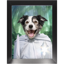 Load image into Gallery viewer, Whizzing Past - Lord of the Rings Inspired Custom Pet Portrait Framed Satin Paper Print