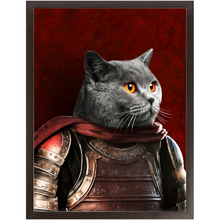 Load image into Gallery viewer, Sir Tendoom - Game of Thrones Inspired Custom Pet Portrait Framed Satin Paper Print