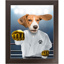 Load image into Gallery viewer, Pork Chop - Karate & Martial Arts Inspired Custom Pet Portrait Framed Satin Paper Print