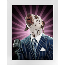 Load image into Gallery viewer, To The Moon - Frank Sinatra & Singer Inspired Custom Pet Portrait Framed Satin Paper Print
