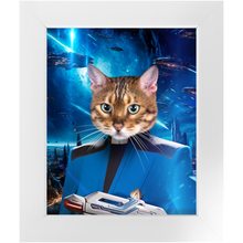 Load image into Gallery viewer, BONE CRUSHER IN SPACE - Star Trek Inspired Custom Pet Portrait Framed Satin Paper Print