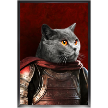 Load image into Gallery viewer, Sir Tendoom - Game of Thrones Inspired Custom Pet Portrait Framed Satin Paper Print