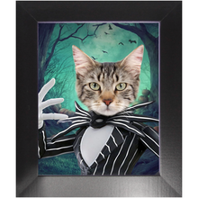 Load image into Gallery viewer, Jack O'Lantin - Christmas & Halloween Inspired Custom Pet Portrait Framed Satin Paper Print