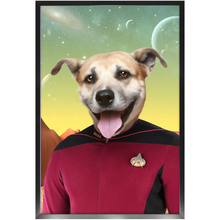 Load image into Gallery viewer, CAPTAIN DIGYARD - Star Trek Inspired Custom Pet Portrait Framed Satin Paper Print