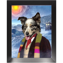 Load image into Gallery viewer, Doctor Hoot - Doctor Who Inspired Custom Pet Portrait Framed Satin Paper Print
