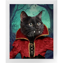 Load image into Gallery viewer, Vampiracle - Halloween & Vampires Inspired Custom Pet Portrait Framed Satin Paper Print