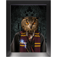 Load image into Gallery viewer, Gryfting Away - Harry Potter Inspired Custom Pet Portrait Framed Satin Paper Print