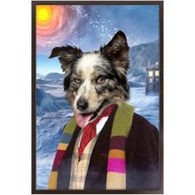 Load image into Gallery viewer, Doctor Hoot - Doctor Who Inspired Custom Pet Portrait Framed Satin Paper Print