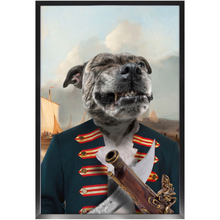 Load image into Gallery viewer, The Squashbuckler - Swashbuckler & Pirate Inspired Custom Pet Portrait Framed Satin Paper Print