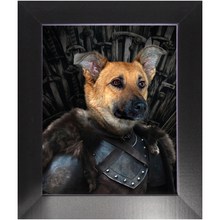 Load image into Gallery viewer, Snow Doubt - Game Of Thrones Inspired Custom Pet Portrait Framed Satin Paper Print