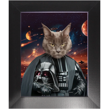 Load image into Gallery viewer, BATH EVADER IN SPACE - Darth Vader & Star Wars Inspired Custom Pet Portrait Framed Satin Paper Print