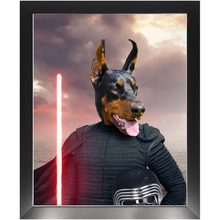 Load image into Gallery viewer, Bark Lord - Kylo Ren & Star Wars Inspired Custom Pet Portrait Framed Satin Paper Print