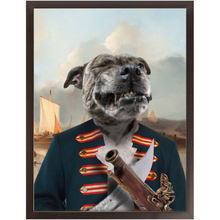 Load image into Gallery viewer, The Squashbuckler - Swashbuckler & Pirate Inspired Custom Pet Portrait Framed Satin Paper Print