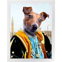 Load image into Gallery viewer, The Venice Menace - Royalty & Renaissance Inspired Custom Pet Portrait Framed Satin Paper Print