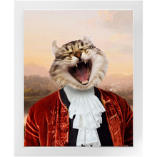 Load image into Gallery viewer, Earl E. Riser - Renaissance Inspired Custom Pet Portrait Framed Satin Paper Print