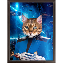 Load image into Gallery viewer, BONE CRUSHER IN SPACE - Star Trek Inspired Custom Pet Portrait Framed Satin Paper Print