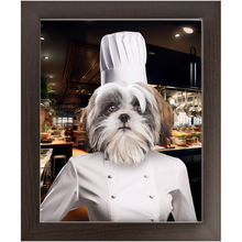 Load image into Gallery viewer, CHEF'S KISS - Chef & Cook Inspired Custom Pet Portrait Framed Satin Paper Print