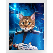 Load image into Gallery viewer, BONE CRUSHER IN SPACE - Star Trek Inspired Custom Pet Portrait Framed Satin Paper Print