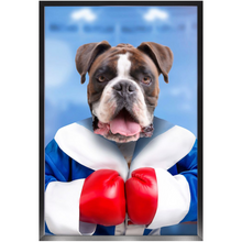Load image into Gallery viewer, Underdog- Boxing & Sports Inspired Custom Pet Portrait Framed Satin Paper Print