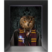 Load image into Gallery viewer, Gryfting Away - Harry Potter Inspired Custom Pet Portrait Framed Satin Paper Print
