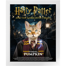 Load image into Gallery viewer, HAIRY PATTER Movie Poster - Harry Potter Inspired Custom Pet Portrait Framed Satin Paper Print