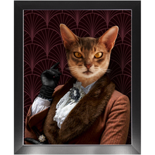 Load image into Gallery viewer, Flappers - Art Deco Inspired Custom Pet Portrait Framed Satin Paper Print