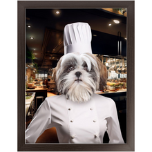 Load image into Gallery viewer, CHEF'S KISS - Chef & Cook Inspired Custom Pet Portrait Framed Satin Paper Print