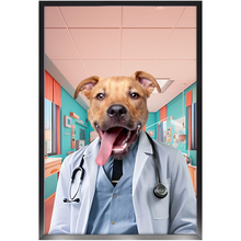 Load image into Gallery viewer, LOVE DOCTOR - Doctor Inspired Custom Pet Portrait Framed Satin Paper Print