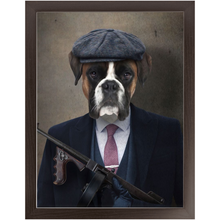 Load image into Gallery viewer, Big Jobs - Peaky Blinders & Gangster Inspired Custom Pet Portrait Framed Satin Paper Print