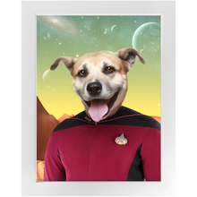 Load image into Gallery viewer, CAPTAIN DIGYARD - Star Trek Inspired Custom Pet Portrait Framed Satin Paper Print