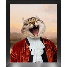 Load image into Gallery viewer, Earl E. Riser - Renaissance Inspired Custom Pet Portrait Framed Satin Paper Print