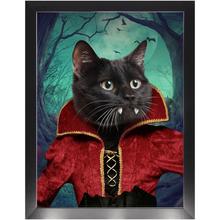 Load image into Gallery viewer, Vampiracle - Halloween & Vampires Inspired Custom Pet Portrait Framed Satin Paper Print