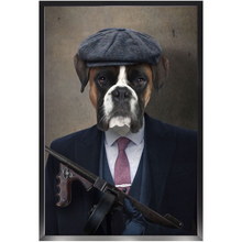 Load image into Gallery viewer, Big Jobs - Peaky Blinders & Gangster Inspired Custom Pet Portrait Framed Satin Paper Print