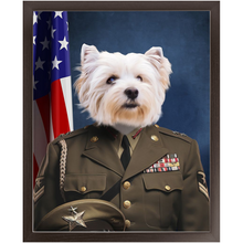 Load image into Gallery viewer, GENERAL I. ZING - Military General Inspired Custom Pet Portrait Framed Satin Paper Print