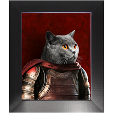 Load image into Gallery viewer, Sir Tendoom - Game of Thrones Inspired Custom Pet Portrait Framed Satin Paper Print