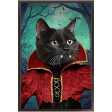 Load image into Gallery viewer, Vampiracle - Halloween & Vampires Inspired Custom Pet Portrait Framed Satin Paper Print