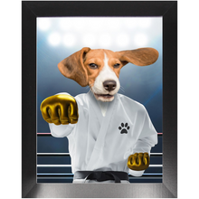 Load image into Gallery viewer, Pork Chop - Karate & Martial Arts Inspired Custom Pet Portrait Framed Satin Paper Print